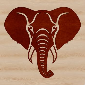 A detailed illustration of an elephant's head, suitable for vector graphics and design applications.