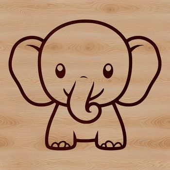 SVG vector art illustration of a single elephant with African features