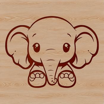 SVG illustration of a large mammal with a trunk and tusks.