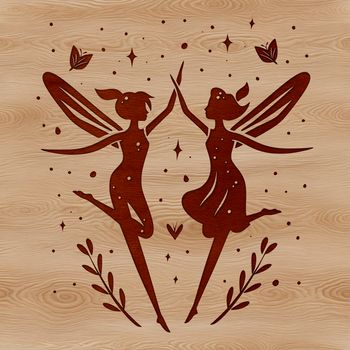 A whimsical mythical creature with delicate wings and attire, typical in fairy tales.