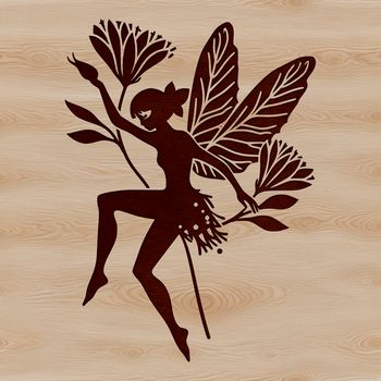 A mythical fairy amidst a floral arrangement, evoking a sense of whimsy and fantasy from a classic fairy tale.