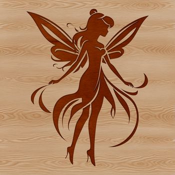 Illustration of a mythical fairy with delicate wings, suitable for vector art design.