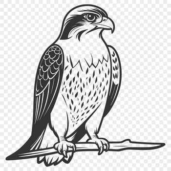 A vector graphic of a bird of prey, designed for cutting machines like the Cricut and laser engraving tools.