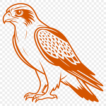 A silhouette image of a bird of prey, specifically a falcon.