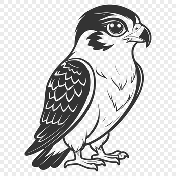 A high-resolution SVG silhouette of a bird of prey, ideal for digital cutting and engraving projects.