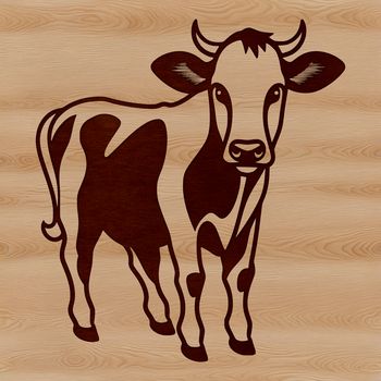 A high-quality illustration of a cow in vector format, suitable for digital editing and printing.