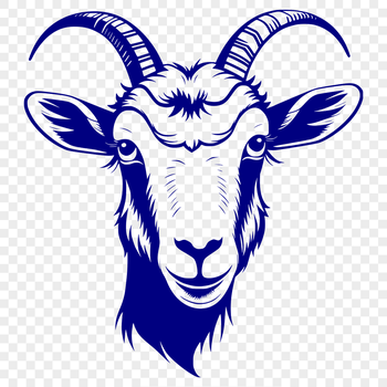 A goat standing on a grassy field, suitable for vector art and design projects.