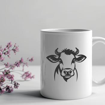 A high-quality digital illustration of a cow's head and body.