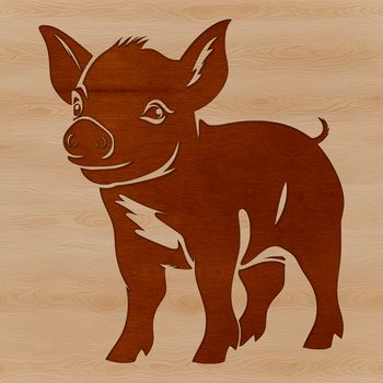 A simple illustration of a standing pig on a farm, suitable for use as clip art.