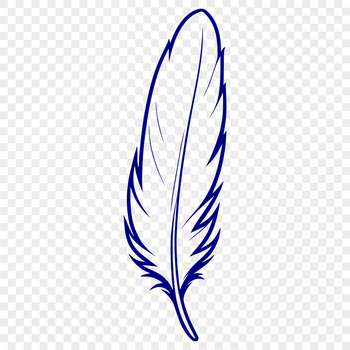 A detailed illustration of a feather for graphic design and crafting projects.