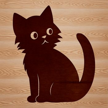 A simple illustration of a domesticated cat sitting on its haunches, suitable for digital crafting and design.