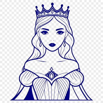 A young female princess character designed as vector art for crafting and design projects.