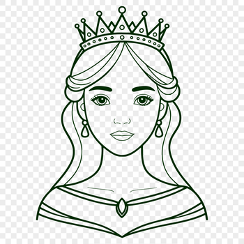 Young female character in a princess costume, illustrated as a vector graphic.