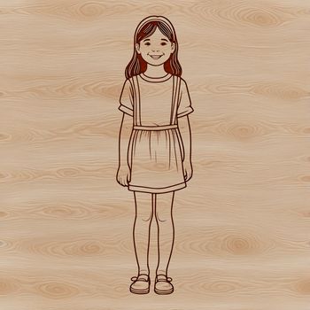 A young female silhouette designed as vector art for various uses.