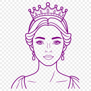 A vector illustration of a young princess wearing a crown.