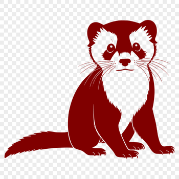 Ferret animal vector illustration in silhouette style.