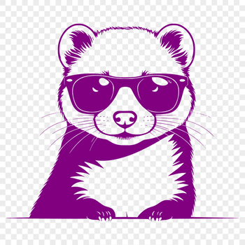 A Ferret wearing sunglasses in a playful pose.