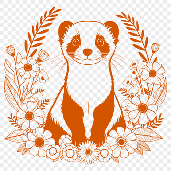 Ferret silhouette vector graphic, suitable for cutting machine designs and DIY crafts.