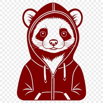 Ferret silhouette in a casual outfit, suitable for personal or commercial projects.