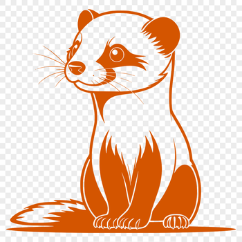 Vector illustration of a Ferret in profile.