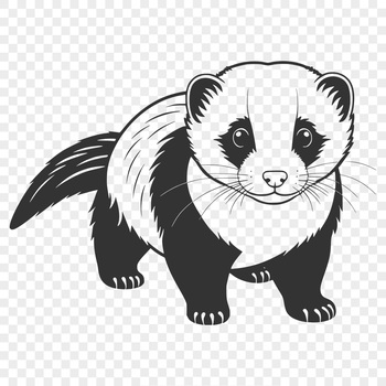 A detailed illustration of a ferret in a simplified vector style.