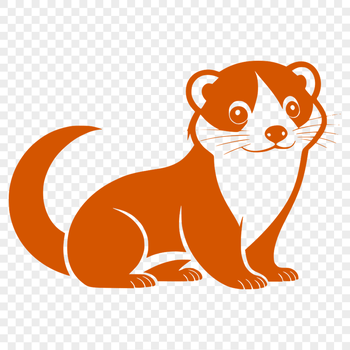 A detailed illustration of a ferret in profile, suitable for commercial or personal use.