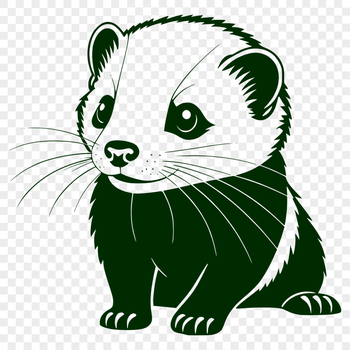A high-quality vector illustration of a domesticated ferret, suitable for commercial use.