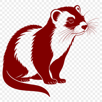 A simple illustration of a ferret in profile.