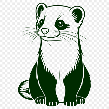 A detailed illustration of a ferret in profile.