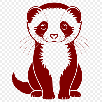 A vector illustration of a ferret in profile.