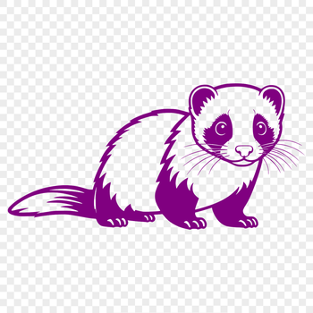 A vector graphic illustration of a ferret, suitable for commercial or personal use.