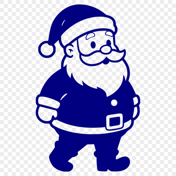 A simple illustration of Father Christmas in a traditional red suit.