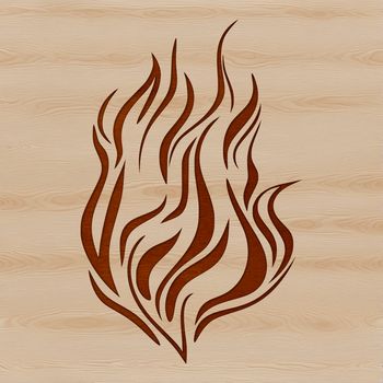 A stylized illustration of flames, created as a vector shape for versatile use in various design projects.