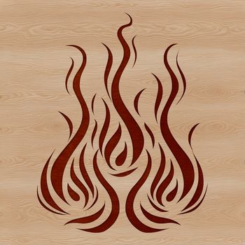 A stylized flame design made up of abstract shapes, suitable for vector graphics.