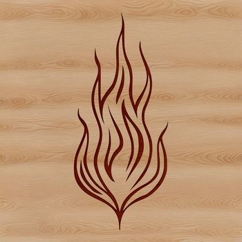 An SVG graphic featuring a detailed design of a flame with various layers and elements.
