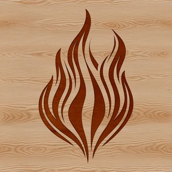 A graphic representation of flames in a clean SVG design.