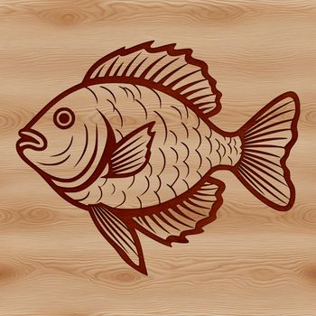 A digital illustration of a Crappie fish in water.