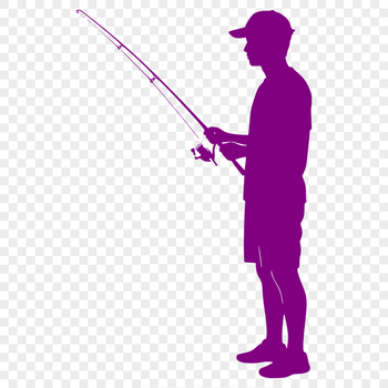 SVG vector of a fisherman holding a fishing rod, suitable for commercial use and DIY projects.