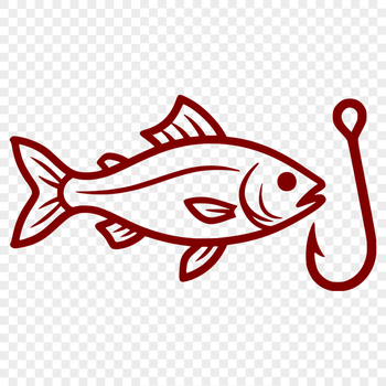 SVG fish hook icon for Cricut and laser cutting projects