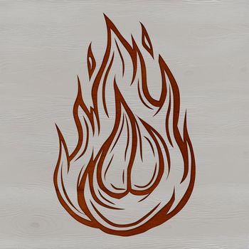 A stylized illustration of flames as a vector shape.