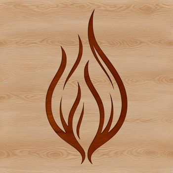 A simple line drawing of flames, suitable for vector design and commercial or personal use.