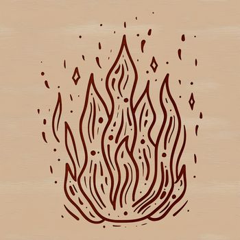 A geometric design featuring a shape resembling flames.