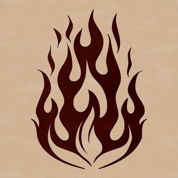 A vector illustration of roaring flames with curved edges and dynamic movement.