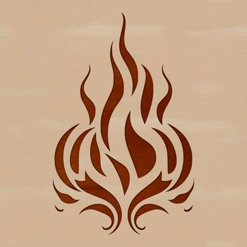 A stylized illustration of a flame shape, suitable for vector design and commercial use.
