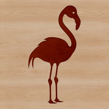 A vector illustration of a standing flamingo bird with distinctive pink feathers.