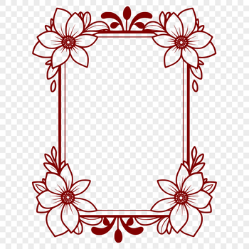 A floral-inspired picture frame design made using vector art.