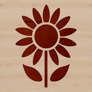 An SVG illustration of a single sunflower in a garden setting, showcasing its distinctive yellow petals and dark center.