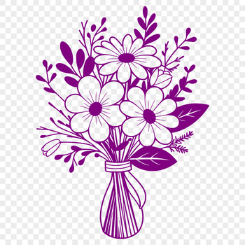 A hand-drawn bouquet of flowers in vector format, suitable for digital and print applications.