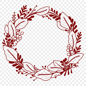 A floral wreath design created in vector format, suitable for cutting machines or laser cutters.