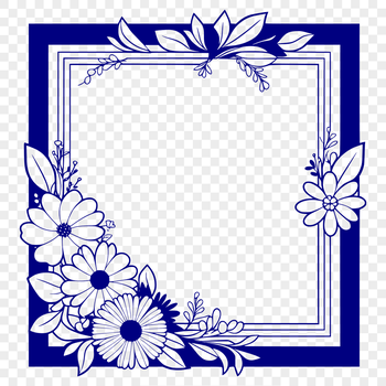 A decorative frame designed with floral patterns, suitable for various digital applications.